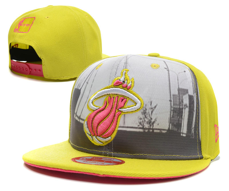 Miami Heat Yellow Snapback Hat SD 0512